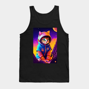 Funny cute cat  graphic design artwork Tank Top